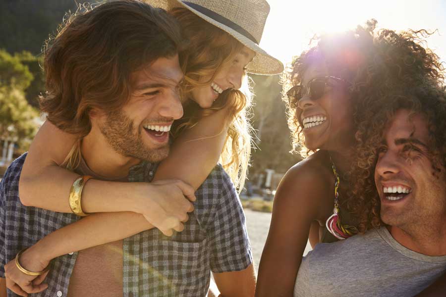 Double Date Ideas, two couples smiling at each other